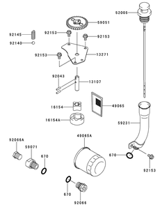 Kawasaki Fx1000-S09 Lubrication Equipment Diagram and Parts List for M72-KW (53BI8CT8050-37HP)(2011 & After) Cub Cadet Lawn Tractor